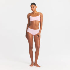 EVERYDAY COTTON HIGH-WAISTED BRIEF | PEONY ON A MODEL FRONT VIEW @ | FOCUS: 0.0, 1.0, 0.9