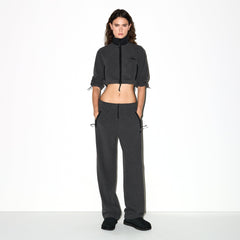 OUTDOOR FLEECE STRAIGHT LEG PANT | ASH ON A MODEL FRONT VIEW @ | FOCUS: 0.0, 1.0, 0.9