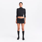 NikeSKIMS AIRY TRACK JACKET | OBSIDIAN ON A MODEL FRONT VIEW @ | FOCUS: 0.0, 1.0, 0.9