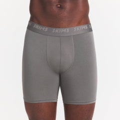SKIMS STRETCH MENS 5" BOXER BRIEF | GUNMETAL ON A MODEL FRONT VIEW