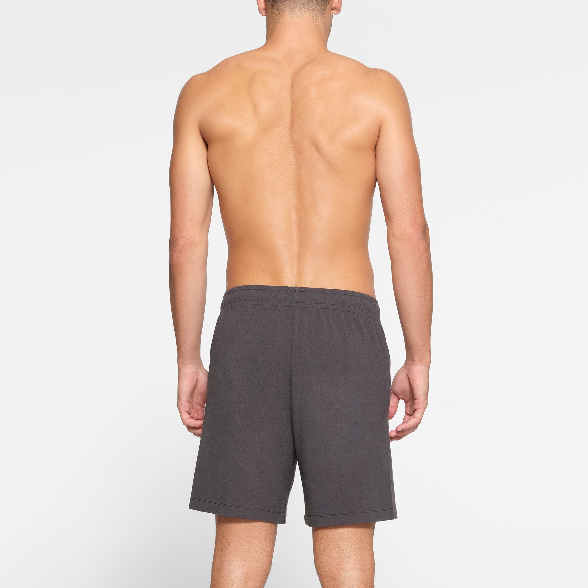 LOUNGE JERSEY MENS SHORT | ASH ON A MODEL BACK VIEW