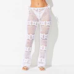 SWIM COVER-UPS CROCHET FLARE PANT | SNOW ON A MODEL SIDE VIEW @ | FOCUS: 0.0, 1.0, 0.9