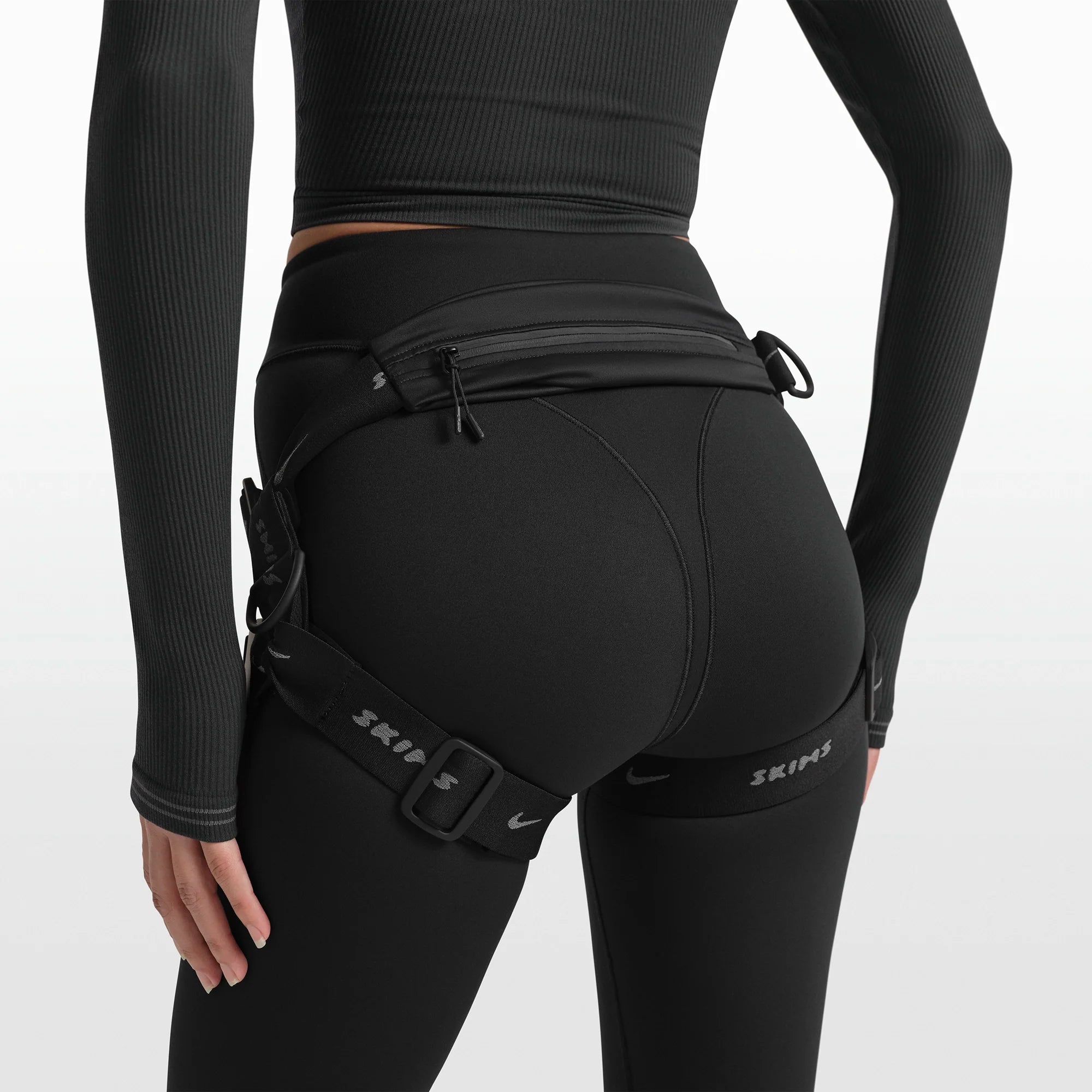 NikeSKIMS ACCESSORIES HARNESS WAISTPACK | OBSIDIAN FLAT ON A WHITE BACKGROUND