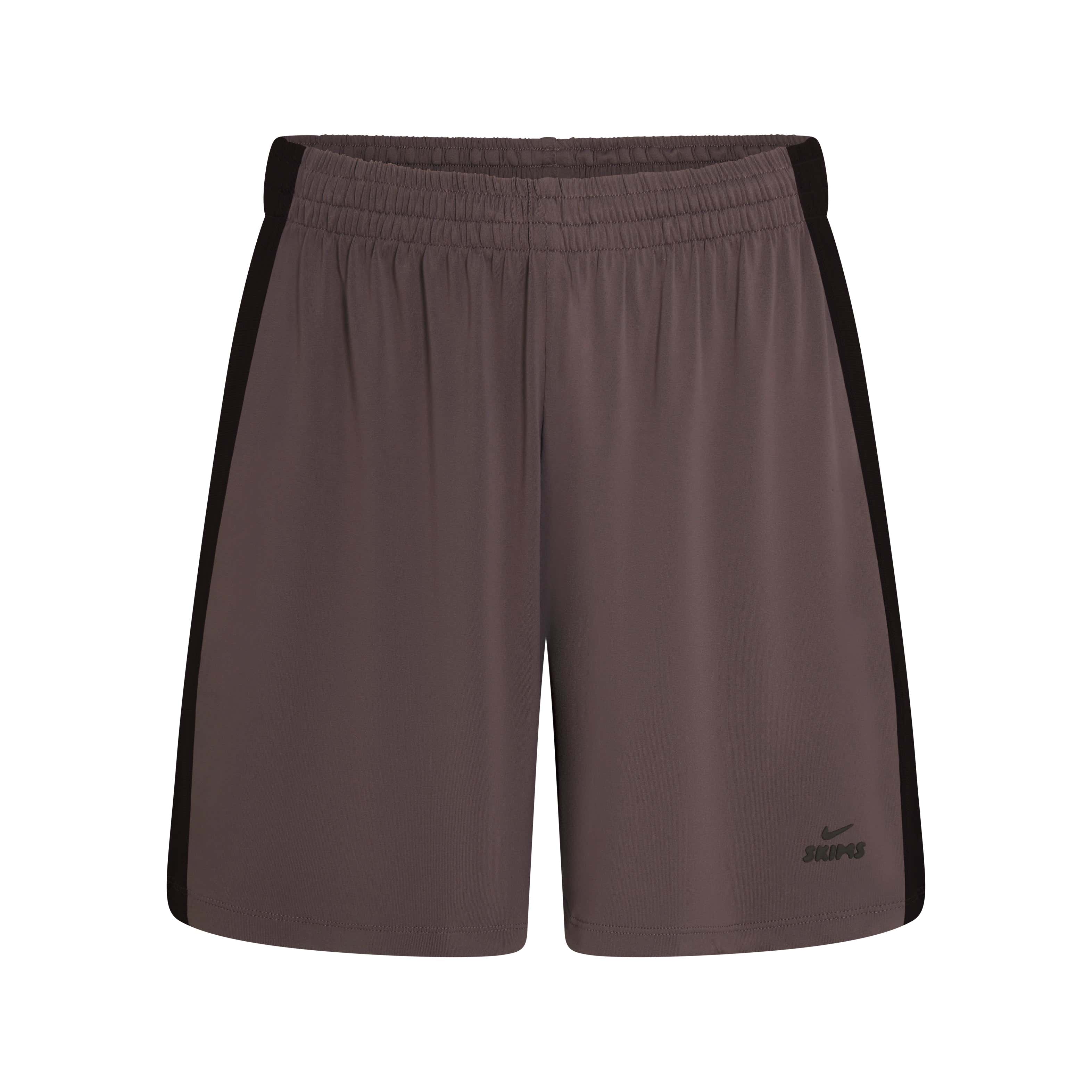 NikeSKIMS STRETCH KNIT DOLPHIN SHORT | NSKM RESIN/NSKM PHOENIX/(NSKM RESIN) FLAT ON A WHITE BACKGROUND | FLT