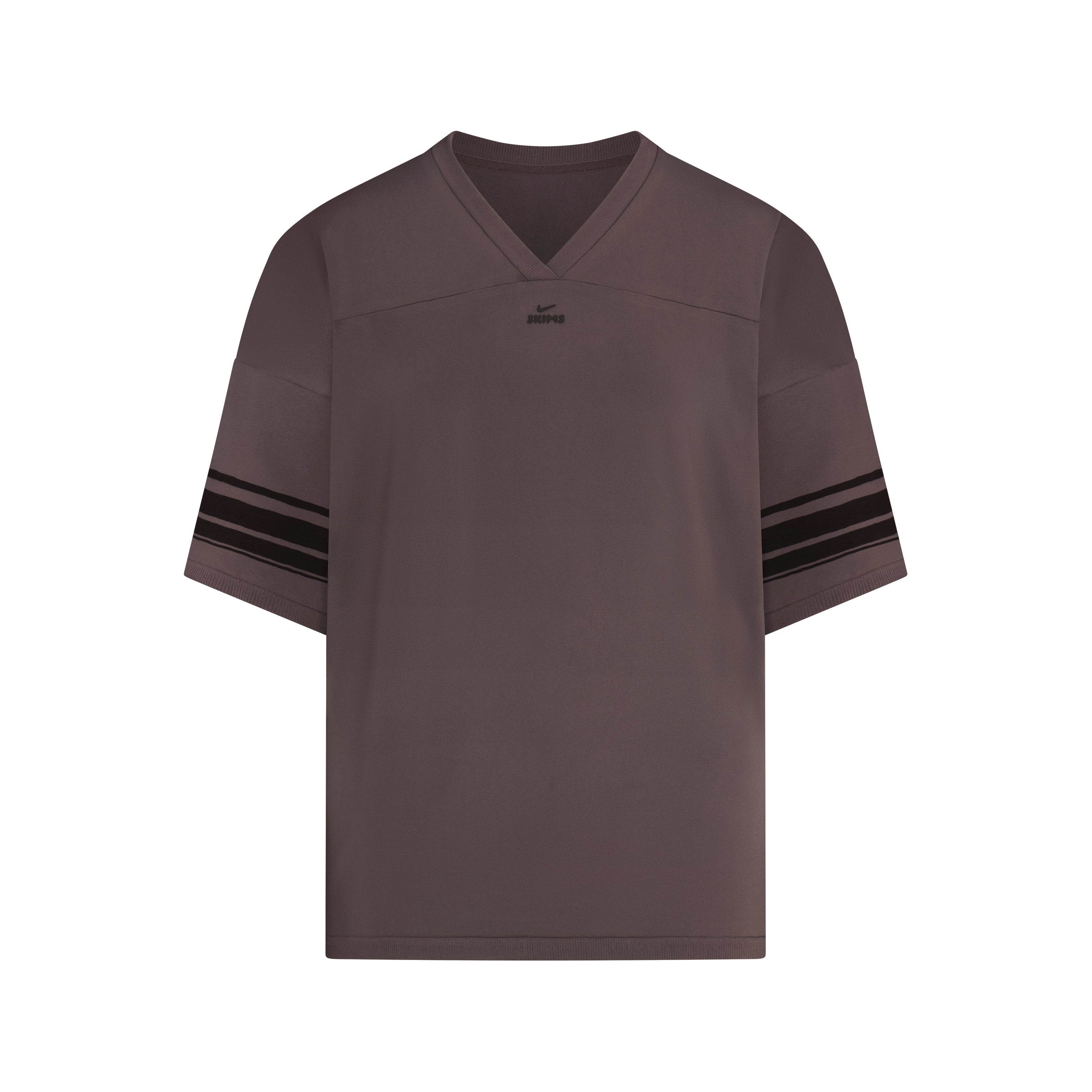 NikeSKIMS STRETCH KNIT V-NECK OVERSIZED TOP | NSKM RESIN/NSKM PHOENIX/(NSKM RESIN) FLAT ON A WHITE BACKGROUND | FLT