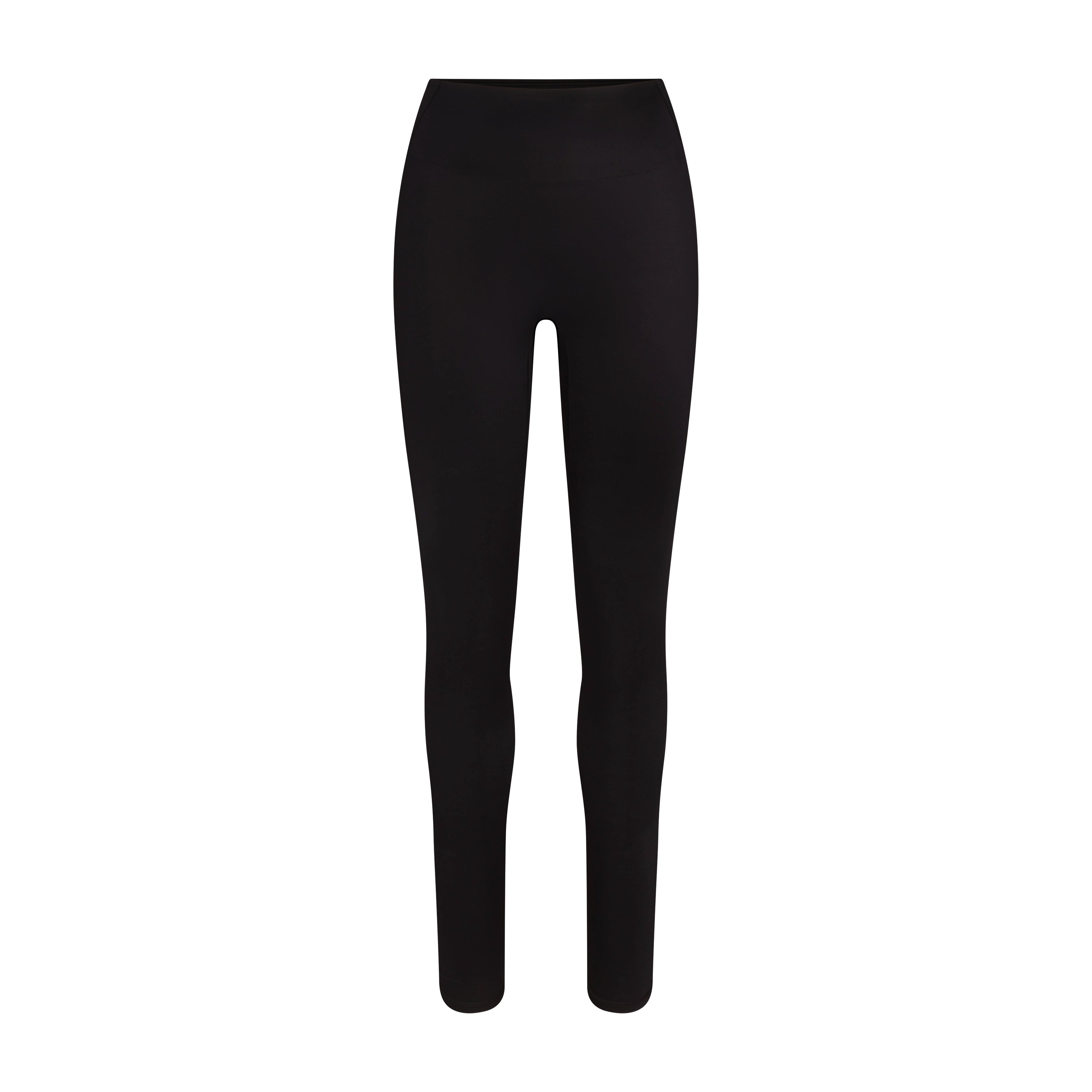 NikeSKIMS SHINE BONDED WAIST 29 INCH LEGGING | NSKM OBSIDIAN FLAT ON A WHITE BACKGROUND | FLT