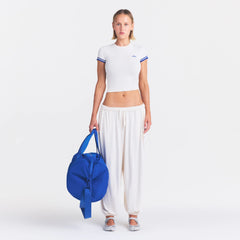 NikeSKIMS STRETCH KNIT BALLOON PANT | IVORY ON A MODEL FRONT VIEW @ | FOCUS: 0.0, 1.0, 0.9