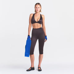 NikeSKIMS SATIN SHINE RACERBACK BRA | PHOENIX ON A MODEL FRONT VIEW @ | FOCUS: 0.0, 1.0, 0.9