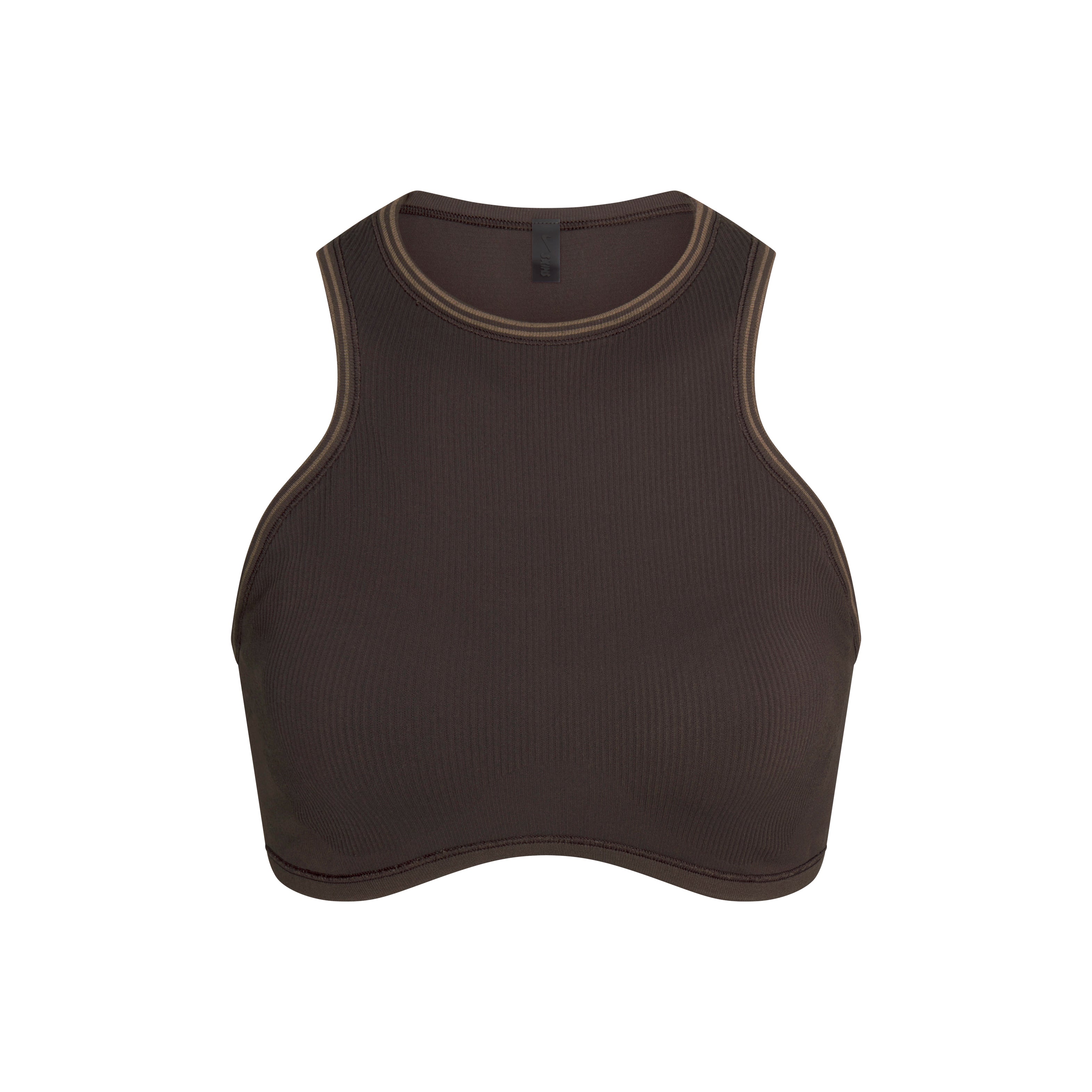 NikeSKIMS RIBBED SEAMLESS RACER FRONT BRA | PHOENIX FLAT ON A WHITE BACKGROUND | FLT