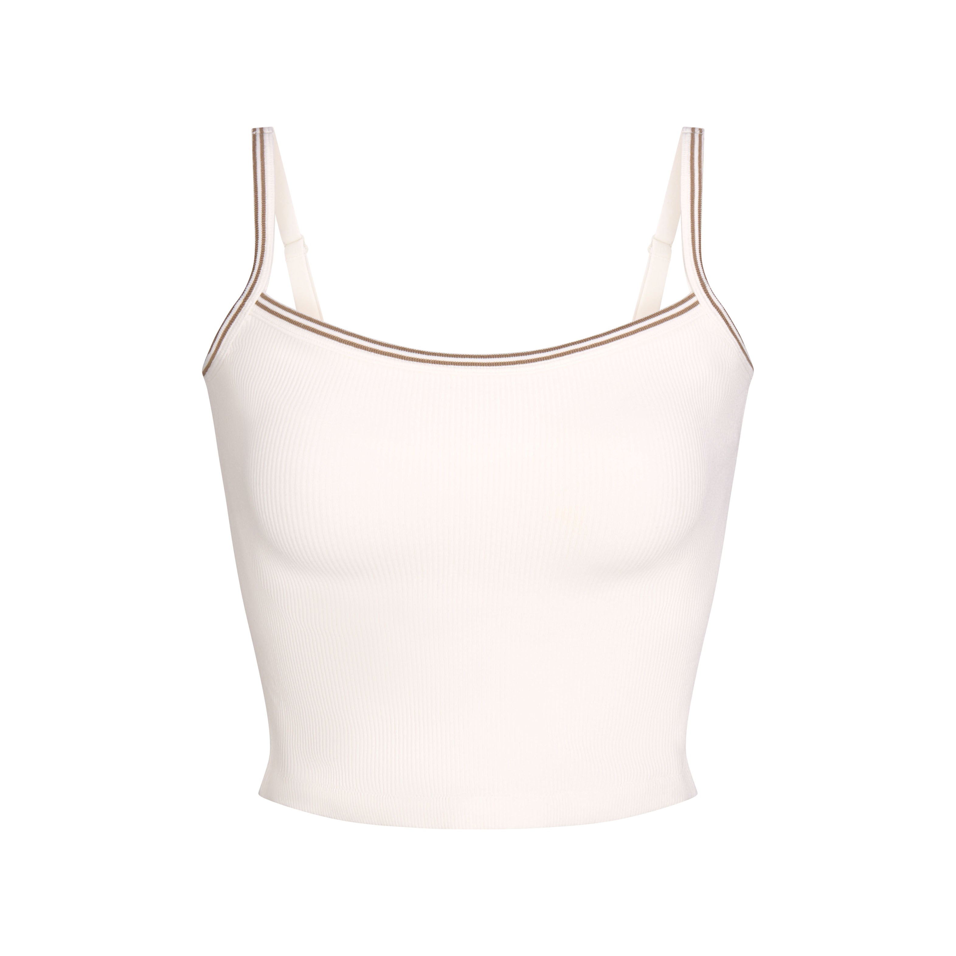 NikeSKIMS RIBBED SEAMLESS CAMI TANK | NSKM ACTV IVORY/NSKM RESIN/(NSKM ACTV IVORY) FLAT ON A WHITE BACKGROUND | FLT