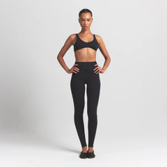 WOOL RIB BRALETTE | OBSIDIAN ON A MODEL FRONT VIEW S | FOCUS: 0.0, 1.0, 0.9