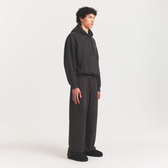 HEAVYWEIGHT FLEECE MENS HOODIE | WASHED ONYX ON A MODEL FRONT VIEW @ | FOCUS: 0.0, 1.0, 0.9