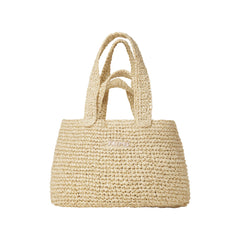 MINI TOTE PAPER RAFFIA | NATURAL FLAT ON A WHITE BACKGROUND | FLT