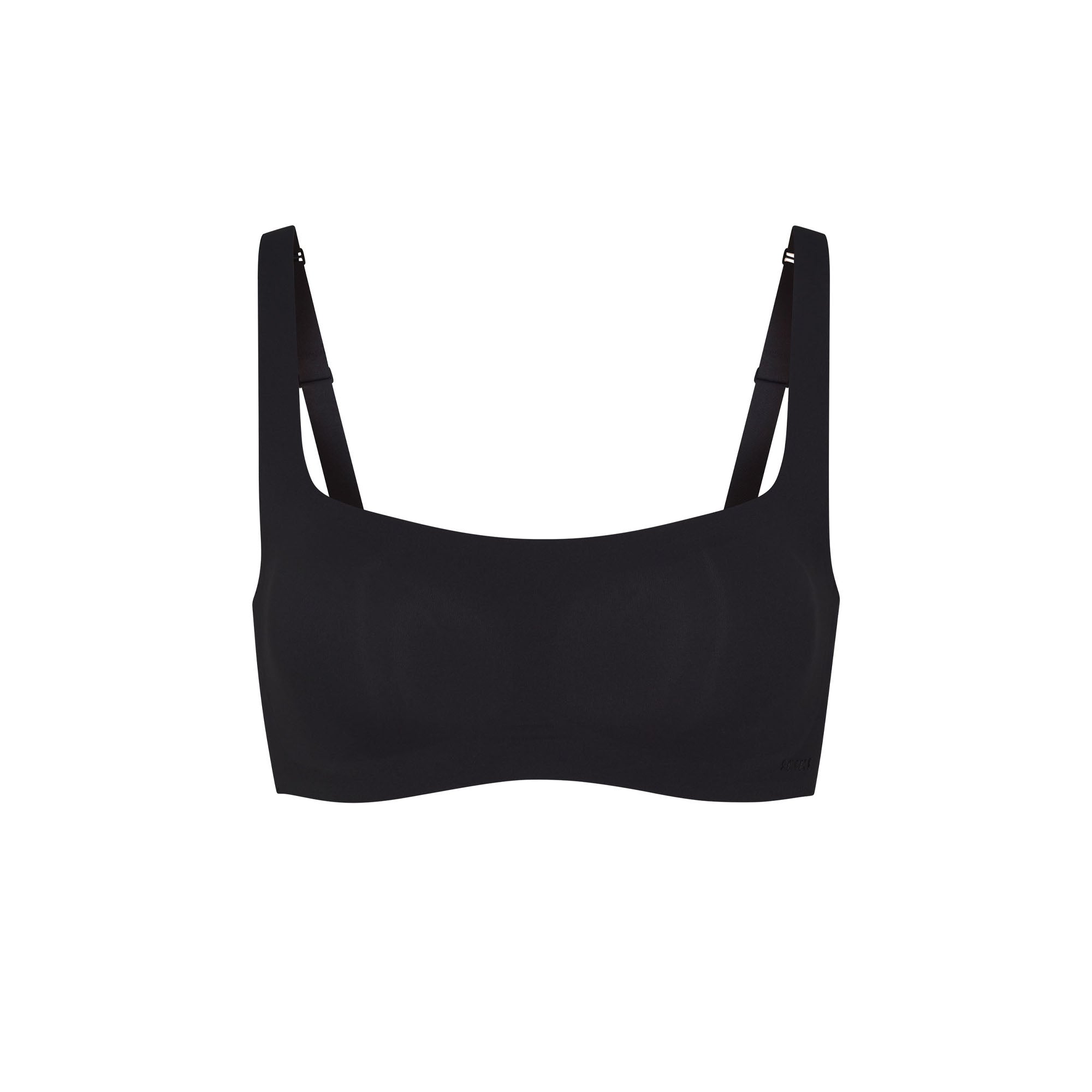 NAKED SCOOP BRALETTE | ONYX (SCOOP BRALETTES) LAYS FLAT ON A WHITE BACKGROUND | FLT