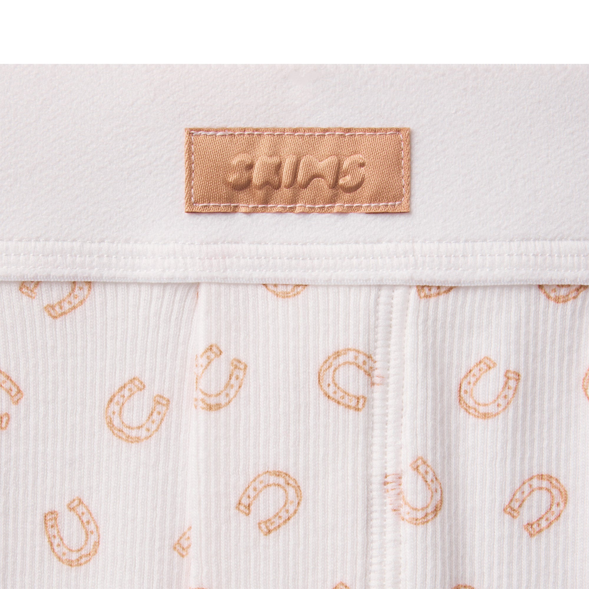 COTTON RIB BOXER | OCHRE HORSESHOE PRINT ADDITIONAL FABRIC DETAILS