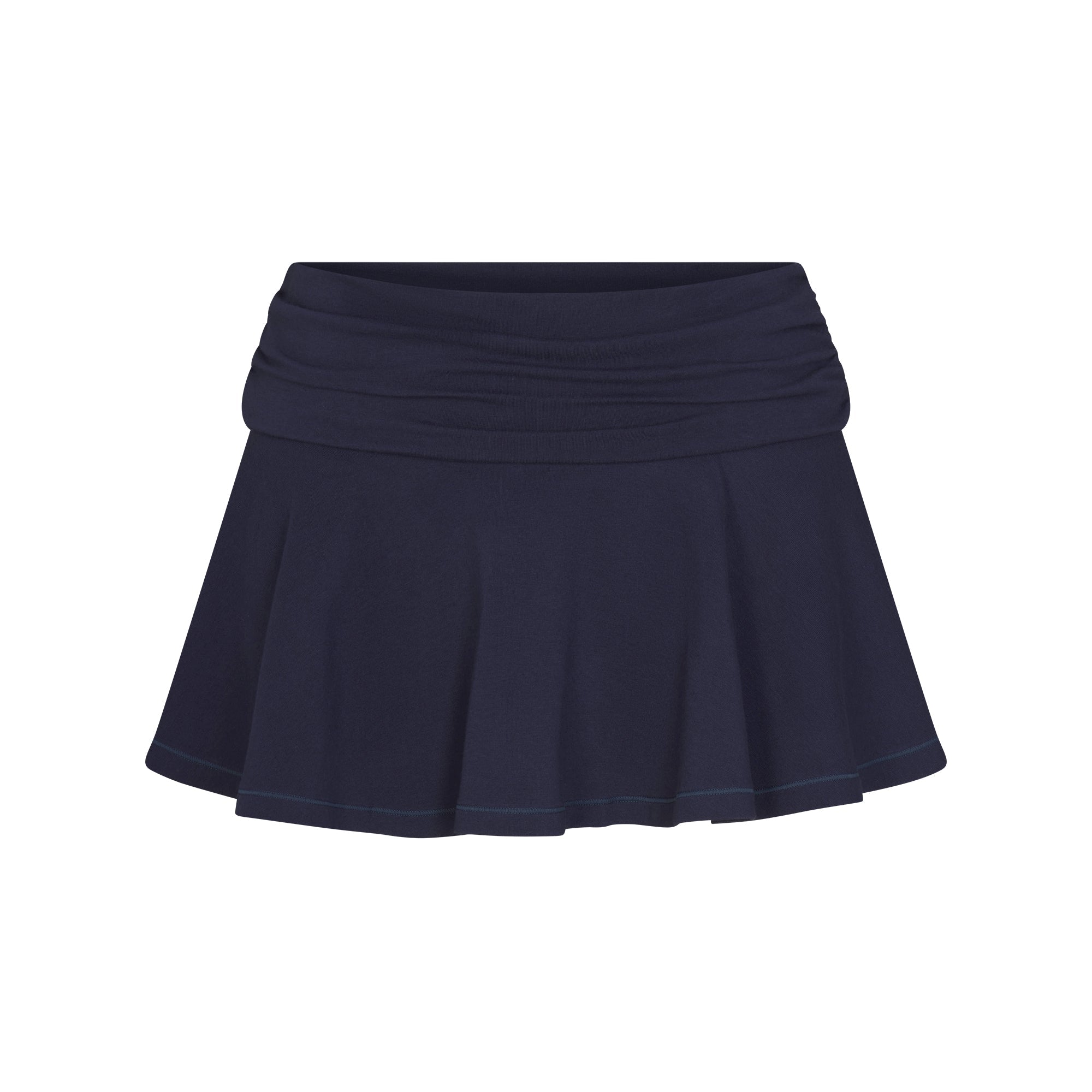 COTTON JERSEY FOLDOVER MINI SKORT | NAVY FLAT ON A WHITE BACKGROUND | FLT