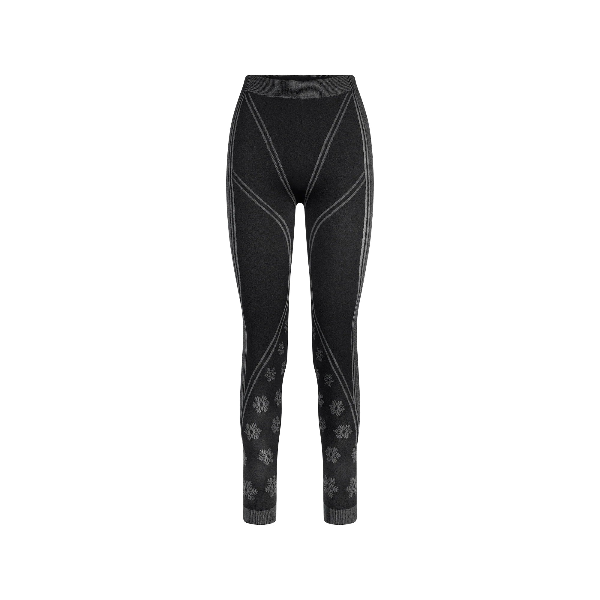 SKIMS FIRST LAYERS LEGGING | OBSIDIAN WINTER FAIR ISLE FLAT ON A WHITE BACKGROUND | FLT