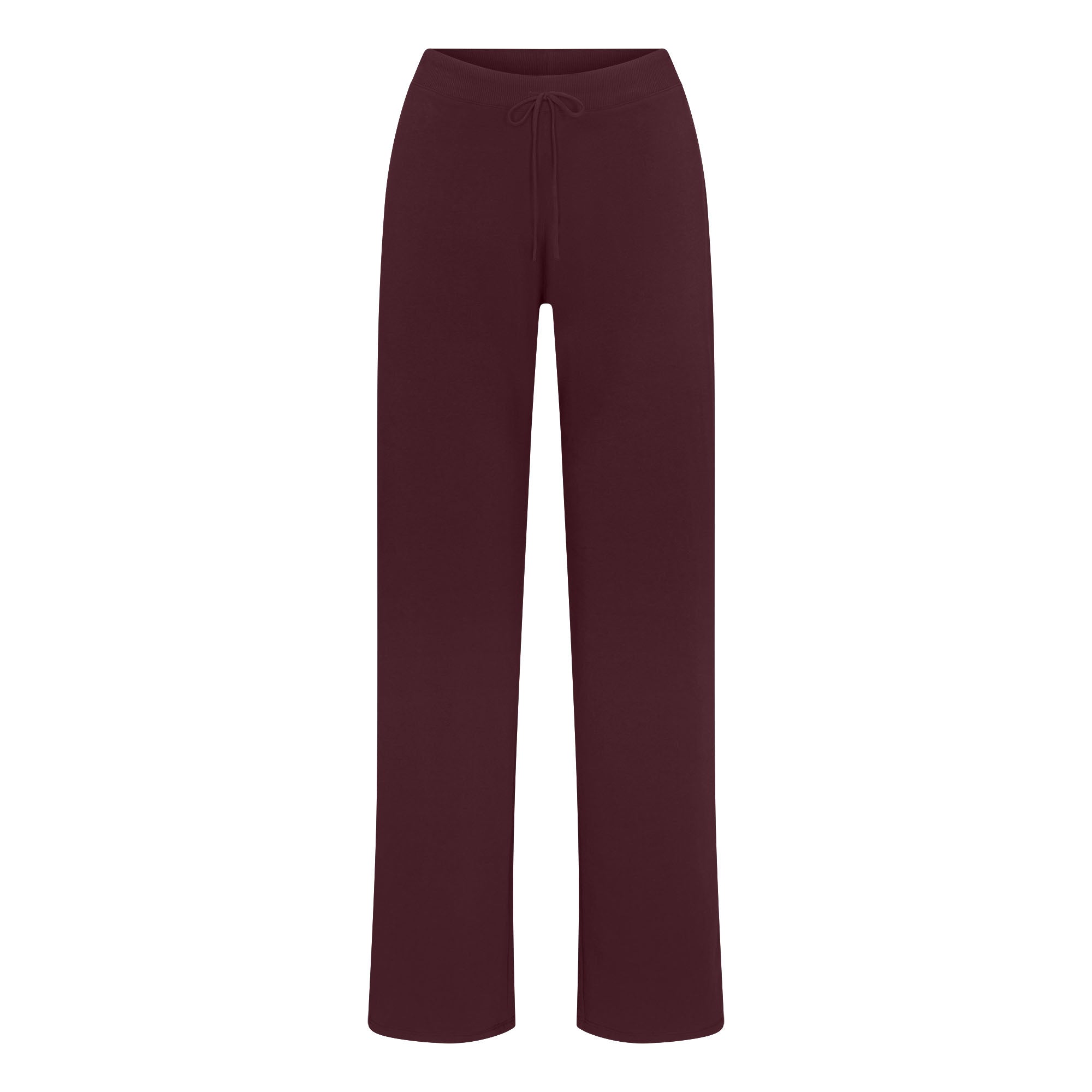COTTON JERSEY STRAIGHT LEG PANT | CURRANT & LAYS FLAT ON A WHITE BACKGROUND | FLT