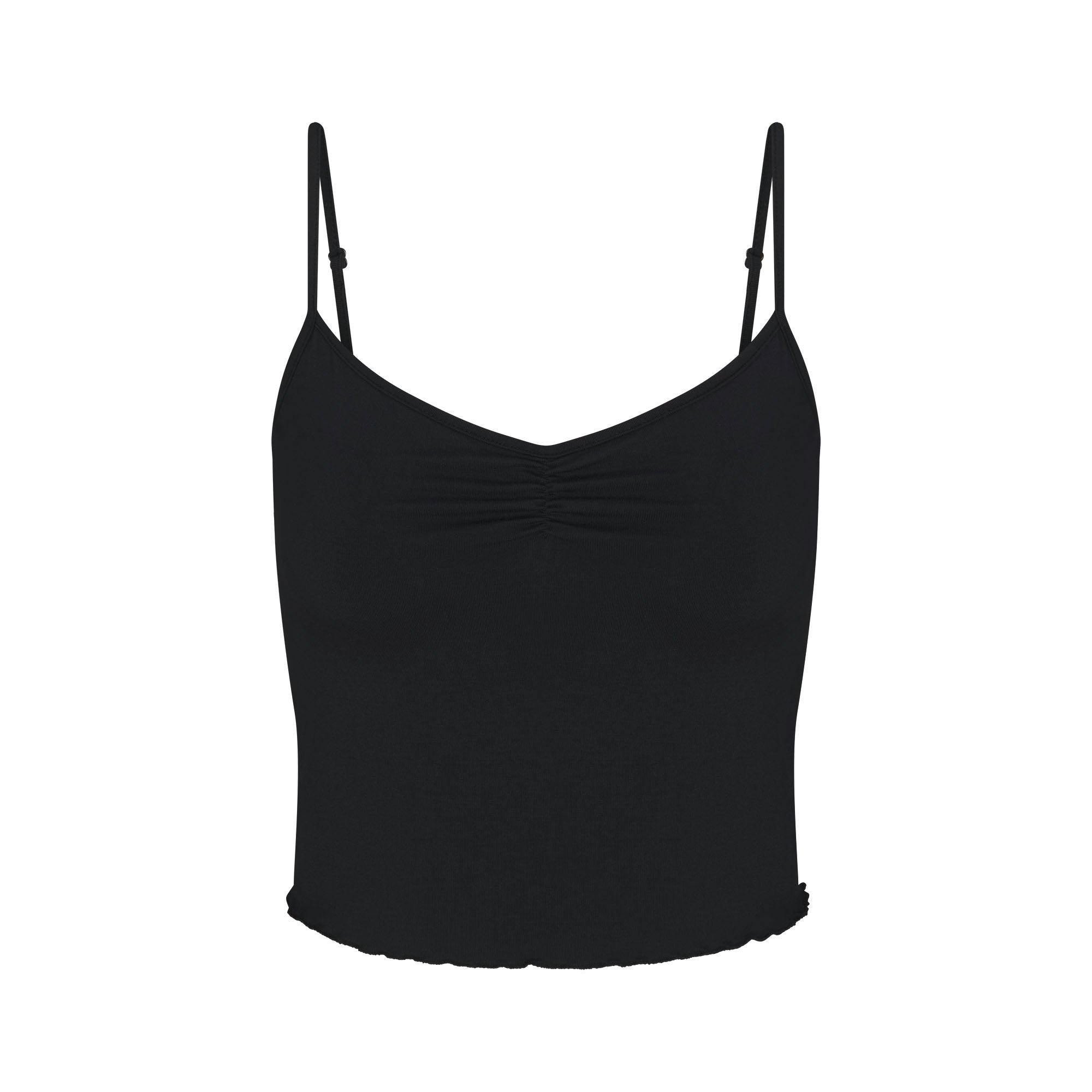 SKIMS SLEEP CAMI SET | ONYX FLAT ON A WHITE BACKGROUND | FLT