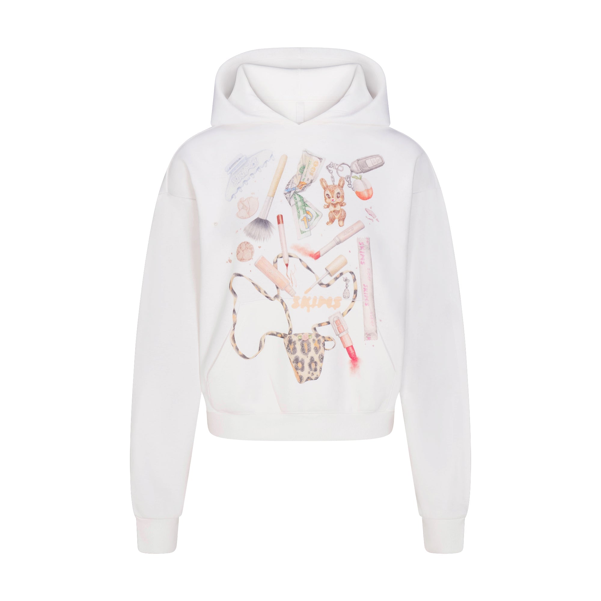 COTTON FLEECE CLASSIC HOODIE | SNOW IN MY BAG FLAT ON A WHITE BACKGROUND | FLT