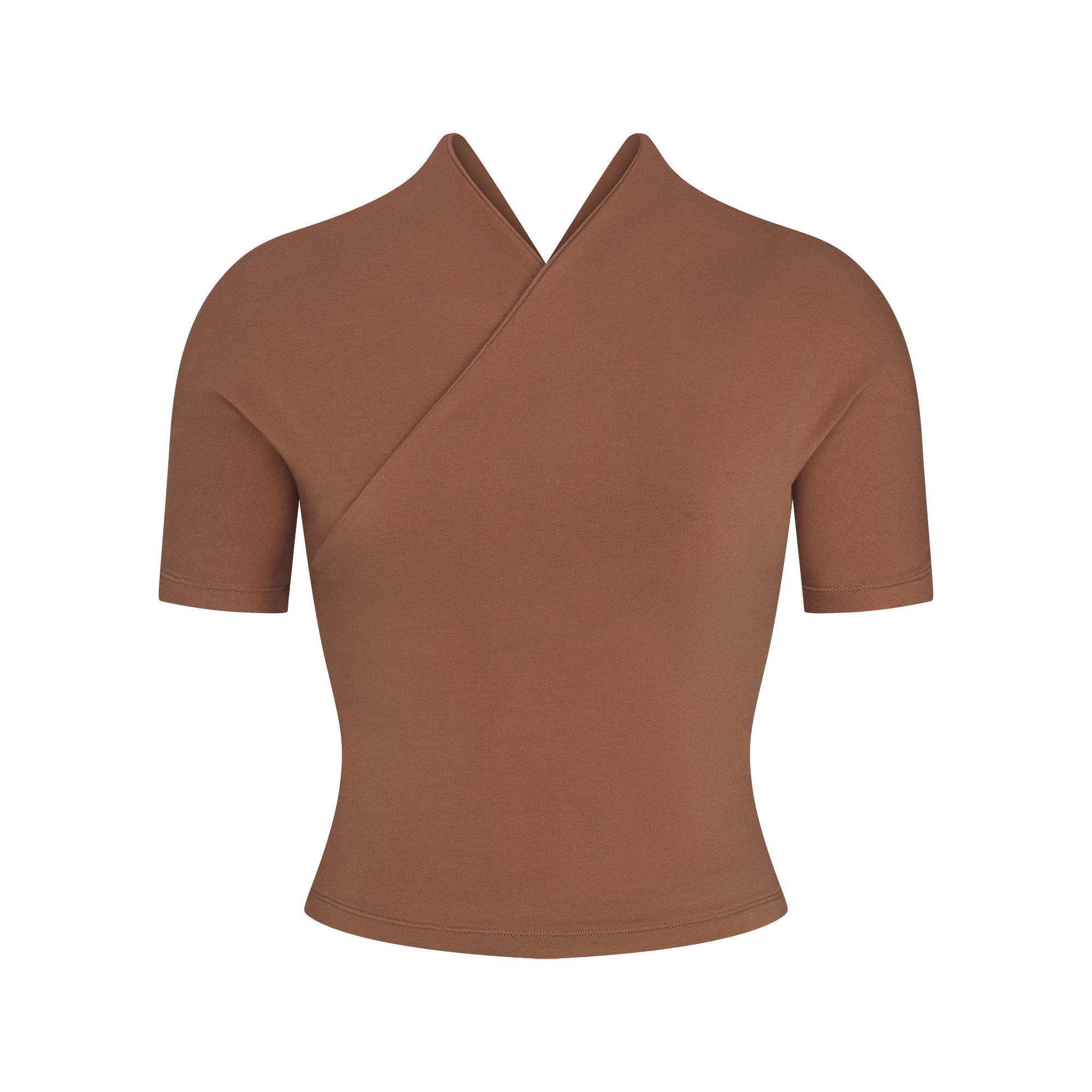 COTTON JERSEY WRAP TOP | JASPER ON A MODEL FRONT VIEW @ | FOCUS: 0.0, 1.0, 0.9