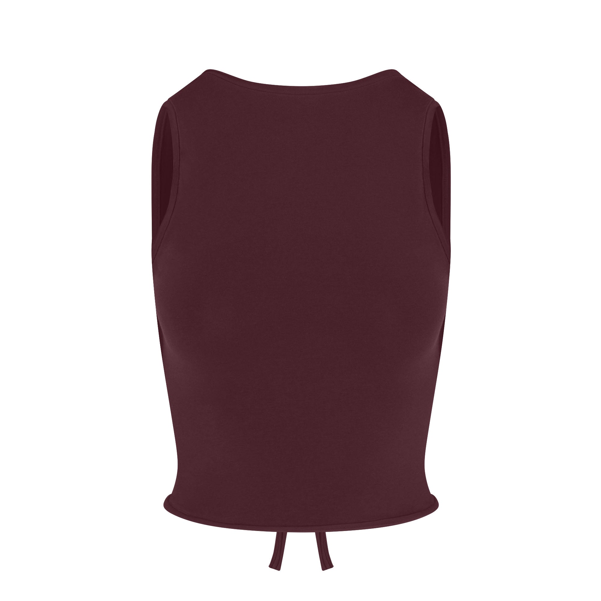 COTTON JERSEY TIE BACK TANK | CURRANT FLAT ON A WHITE BACKGROUND | FLT
