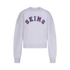 COTTON FLEECE CLASSIC CREWNECK | LHG ARCHED SKIMS PLAID ON A MODEL | FLT@ | FOCUS: 0.0, 1.0, 0.9