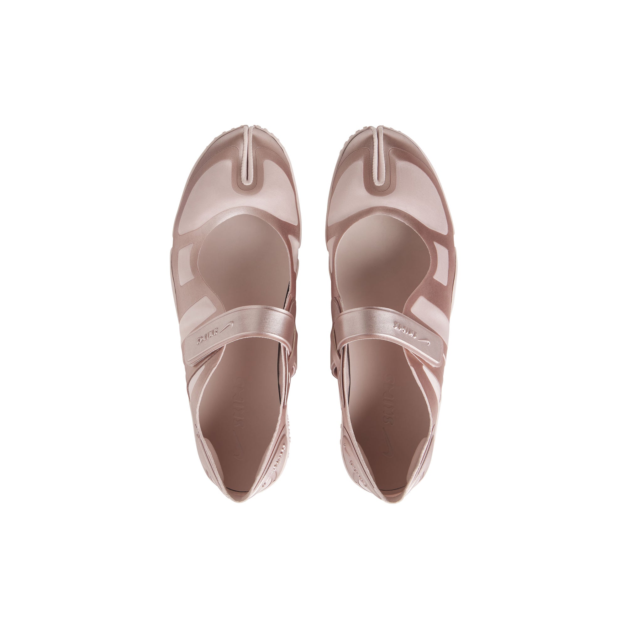 NikeSKIMS FOOTWEAR SATIN RIFT | SILT RED/SILT RED-SILT RED FLAT ON A WHITE BACKGROUND | FLT