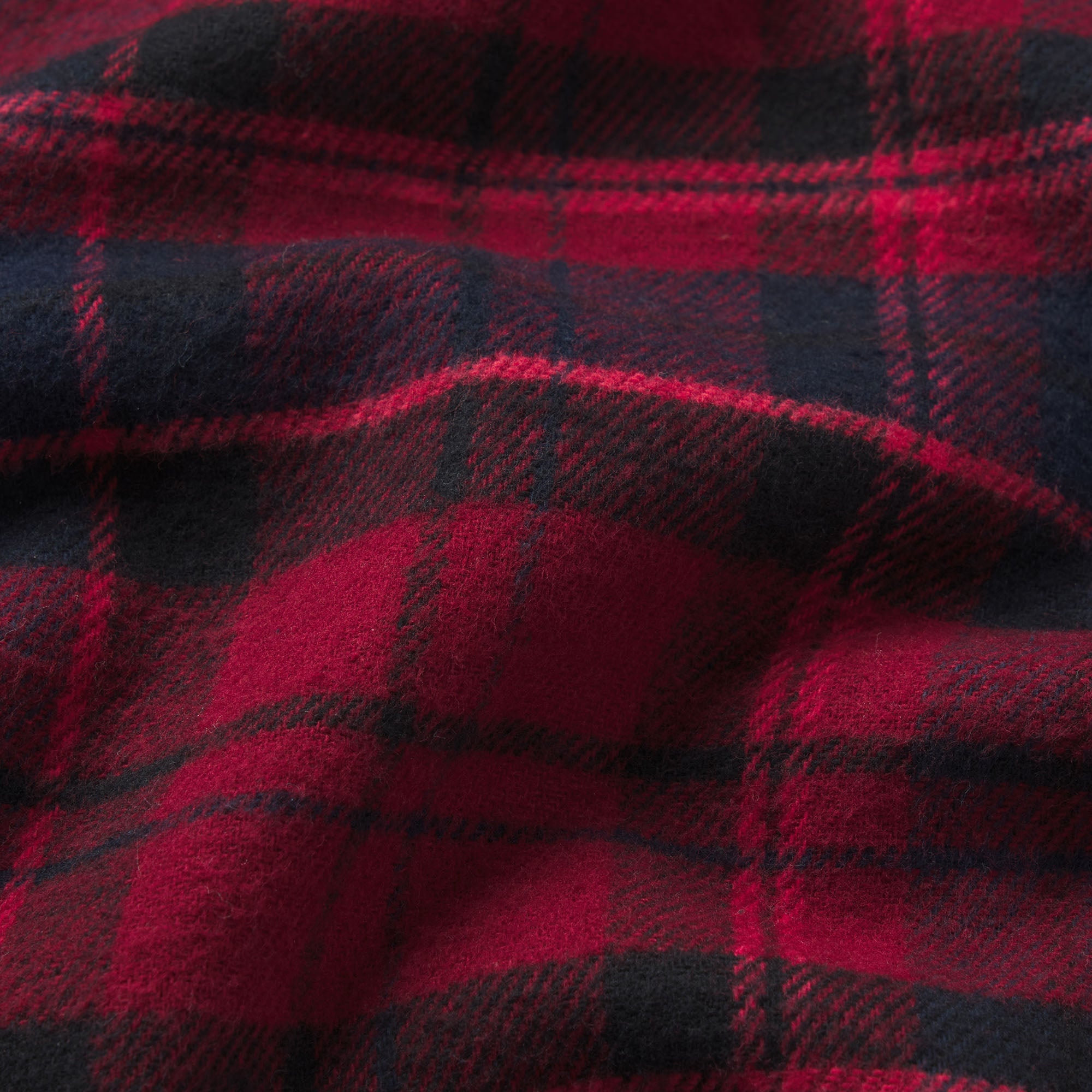 OUTDOOR FLANNEL OVERSIZED HOODED SHIRT | MERLOT CABIN PLAID & LAYS FLAT ON A WHITE BACKGROUND | FLT