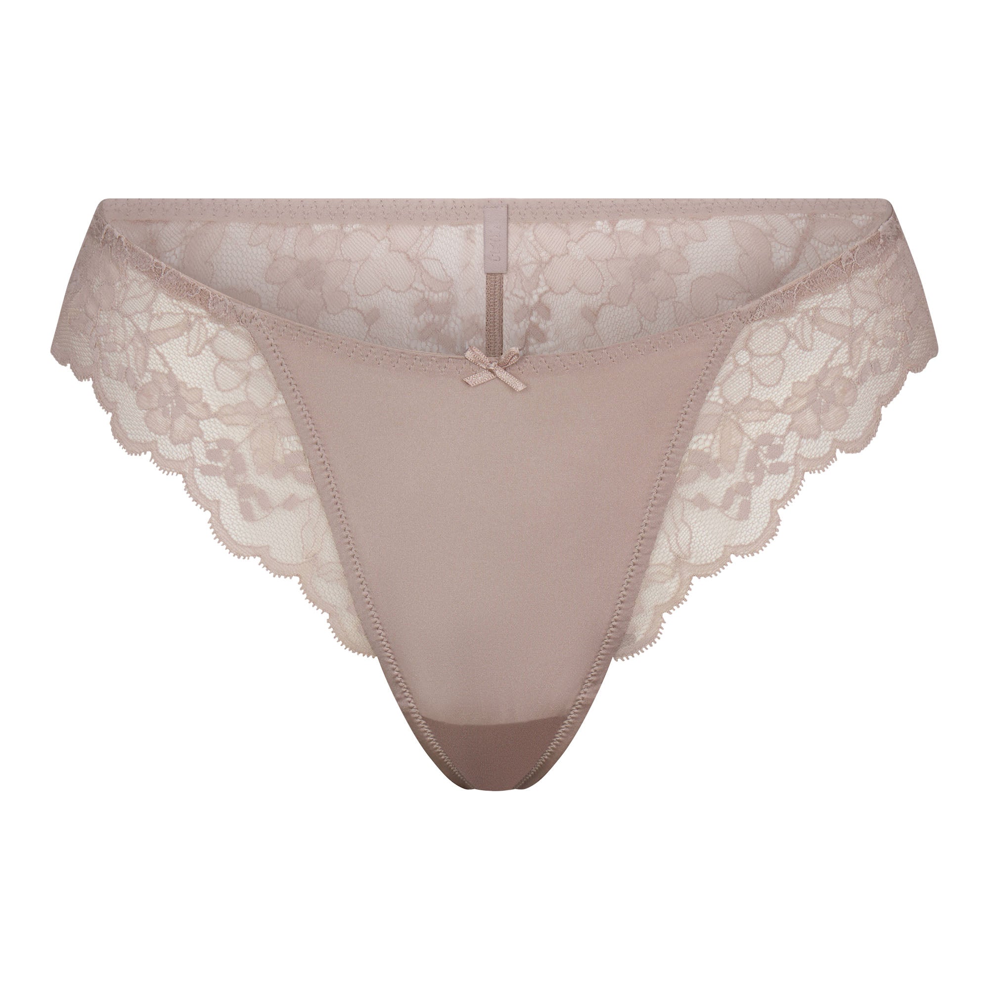 SKIMS LACE BIKINI | FAWN FLAT ON A WHITE BACKGROUND | FLT