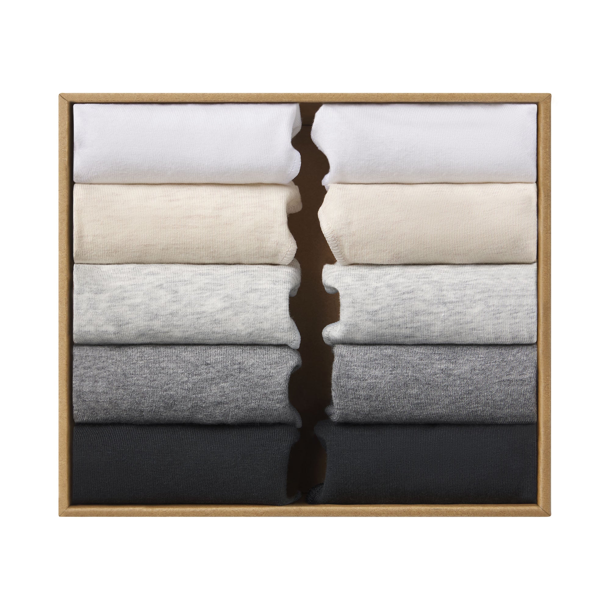 LIGHTWEIGHT Cotton STRING THONG 10-PACK | HEATHER SOOT MULTI FLAT ON A WHITE BACKGROUND