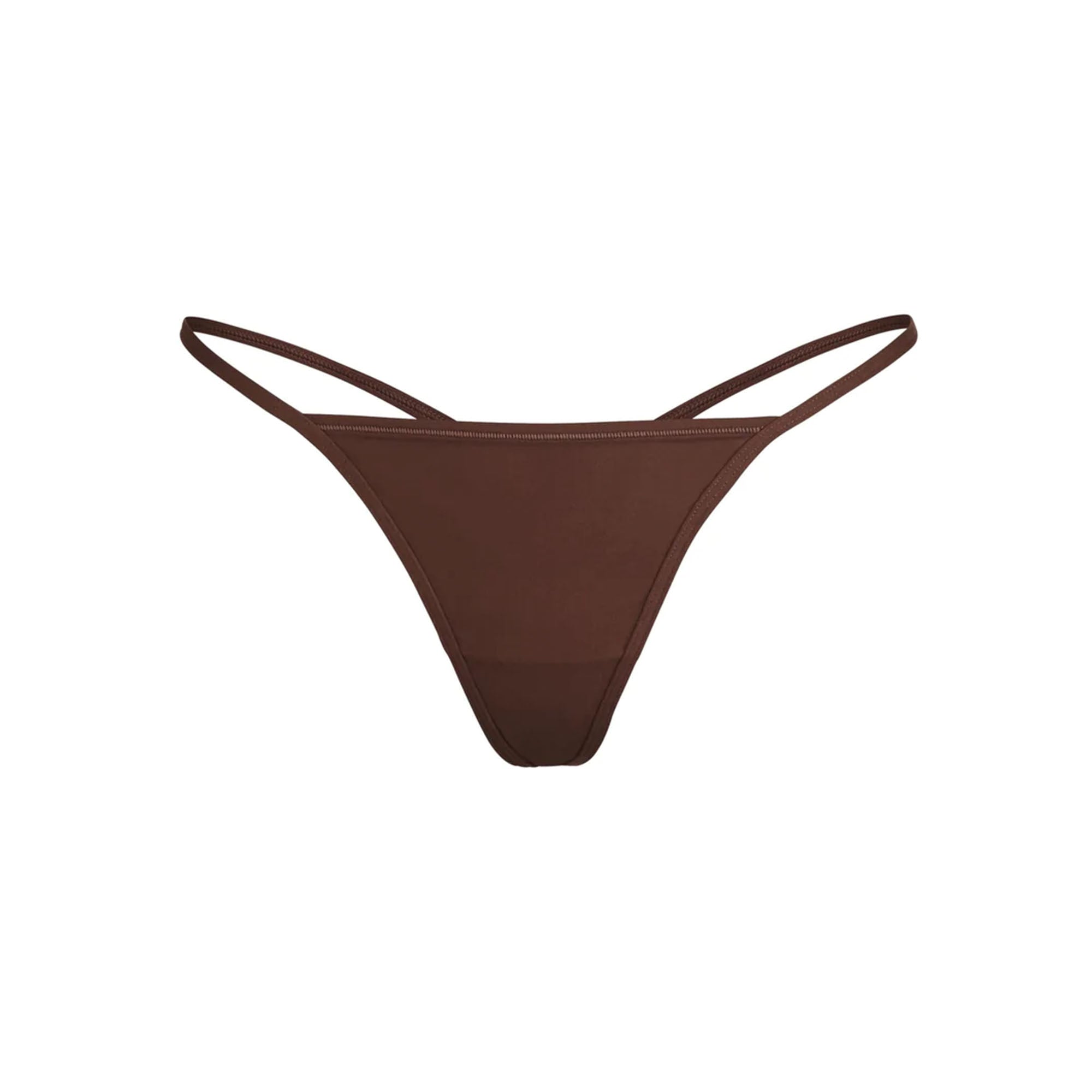 FITS EVERYBODY T-STRING THONG | COCOA (THONGS, PANTIES) LAYS FLAT ON A WHITE BACKGROUND | FLT