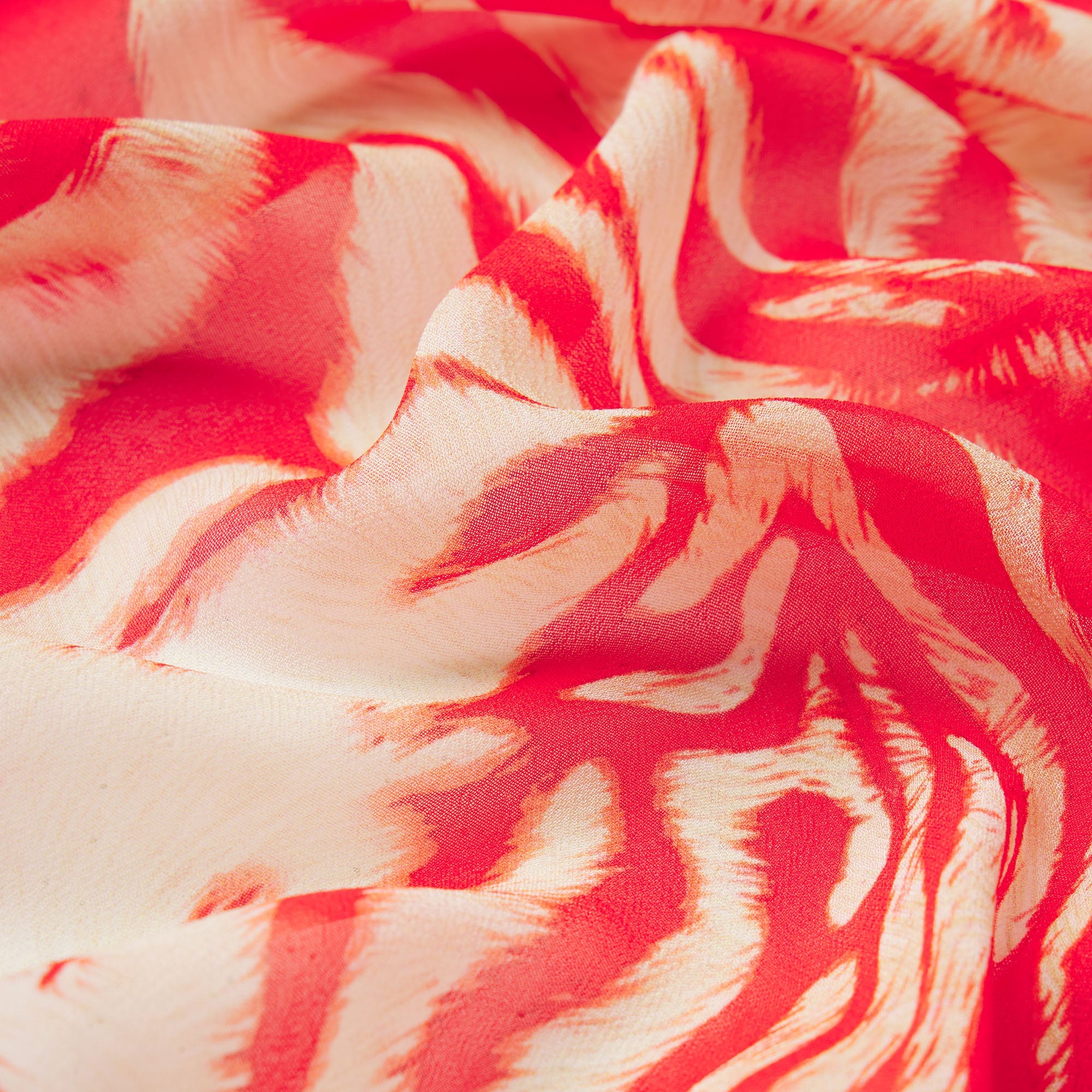 SHEER COVER-UPS LONG KAFTAN | CARMINE ZEBRA PRINT ADDITIONAL FABRIC DETAILS