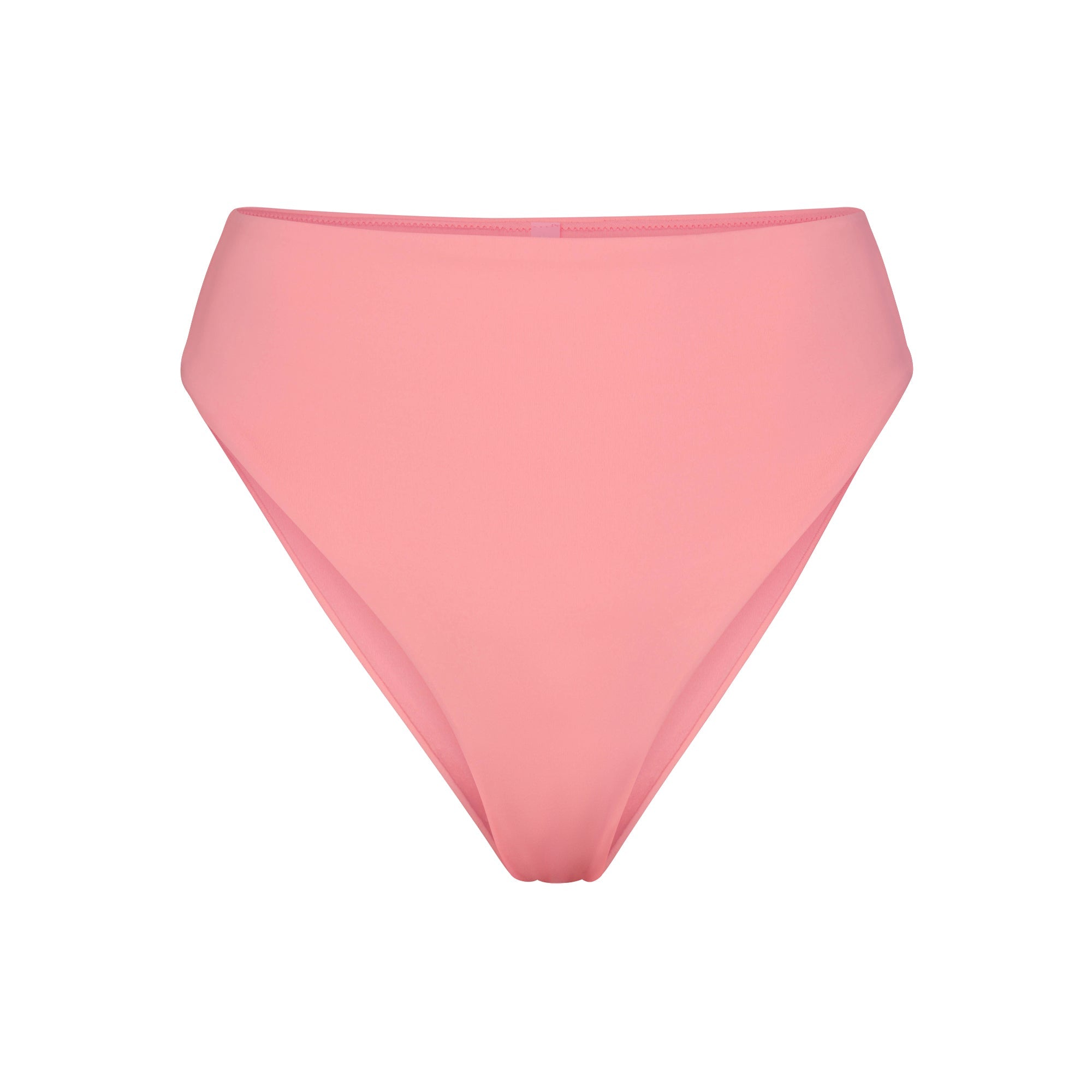 SIGNATURE SWIM HIGH-WAISTED BIKINI BOTTOM | MELON FLAT ON A WHITE BACKGROUND | FLT