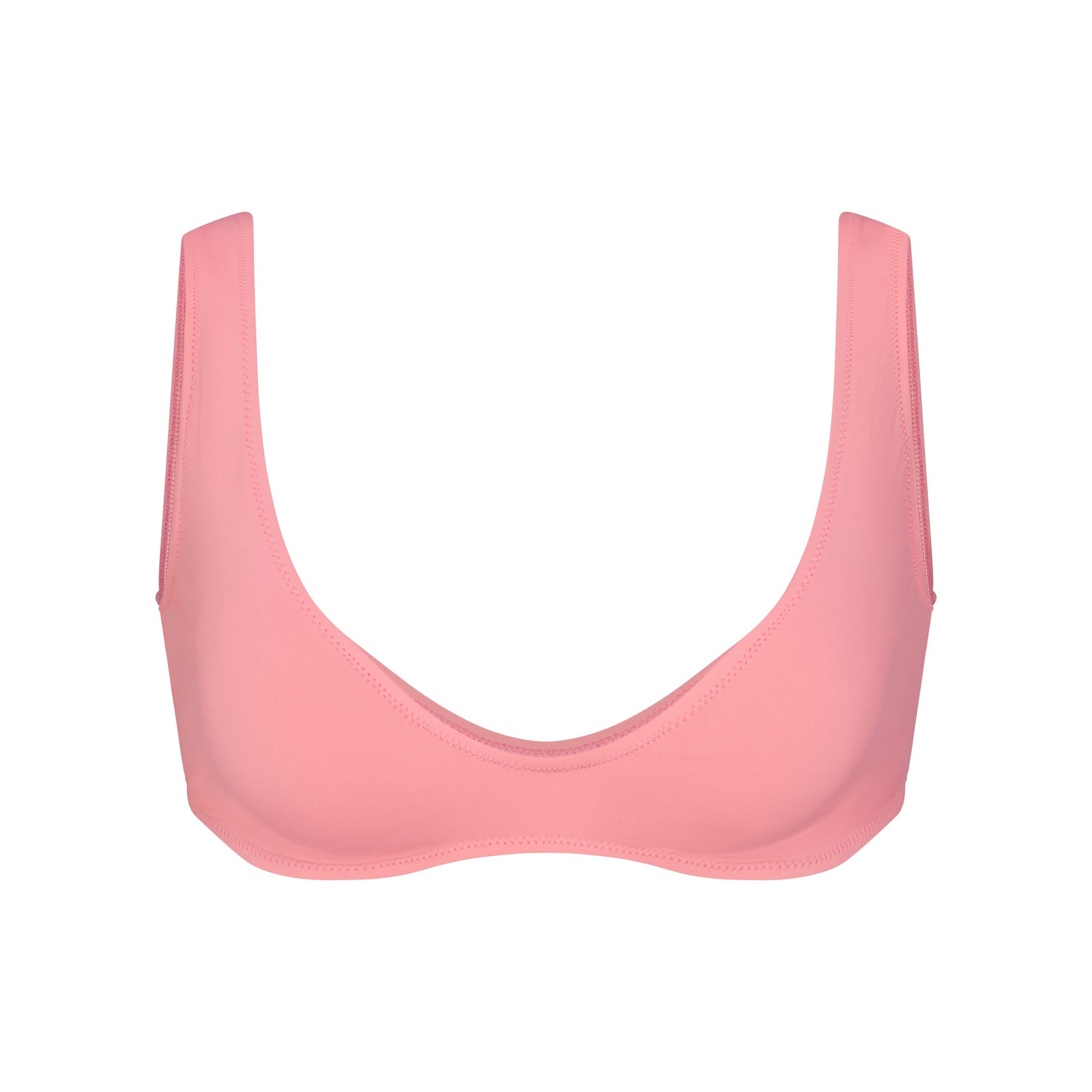 SIGNATURE SWIM PLUNGE BIKINI TOP | MELON FLAT ON A WHITE BACKGROUND | FLT