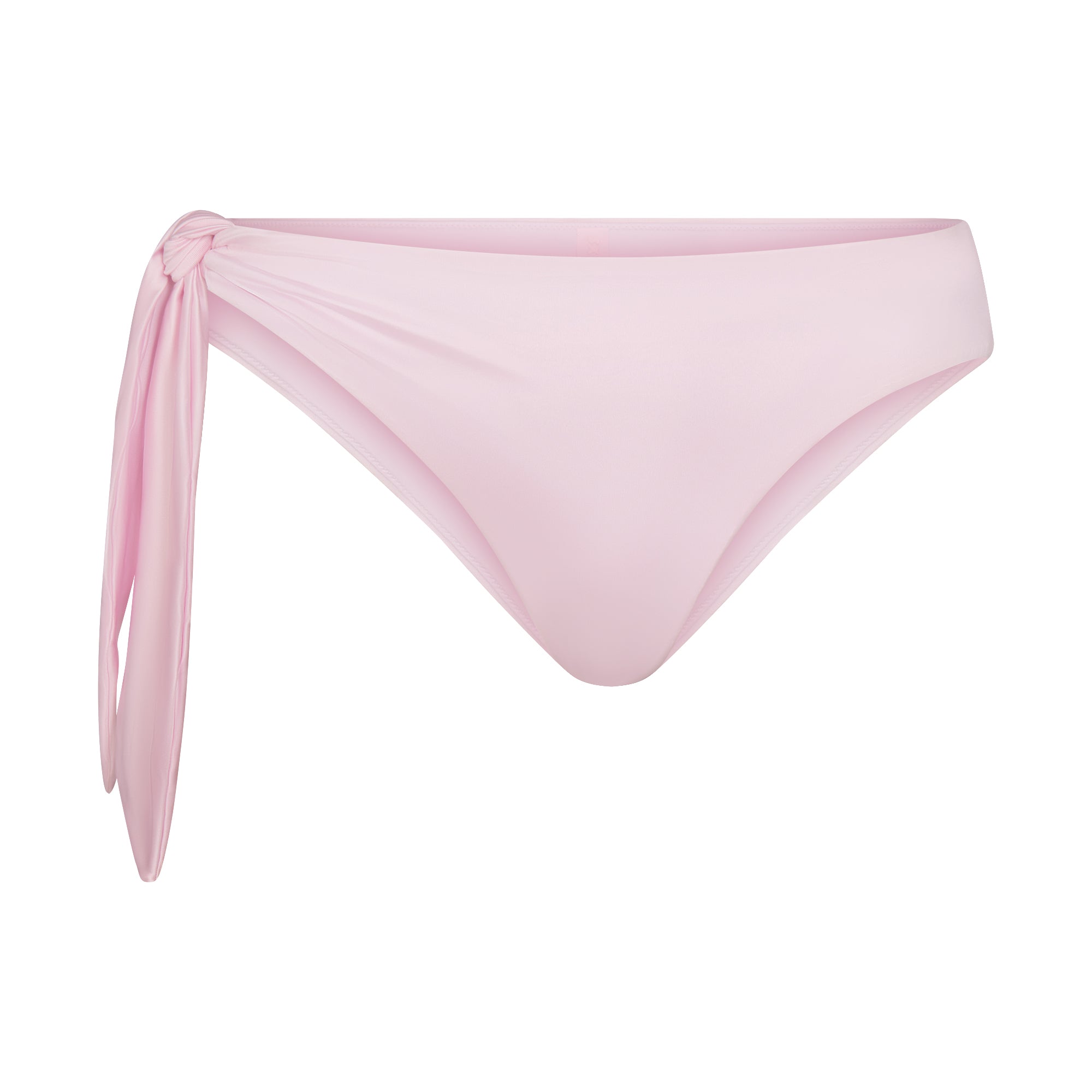 SATIN SWIM TIE SIDE BIKINI BOTTOM | CHERRY BLOSSOM FLAT ON A WHITE BACKGROUND | FLT