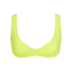 SIGNATURE SWIM PLUNGE BIKINI TOP | SPHENE LAYS FLAT ON A WHITE BACKGROUND | FLT