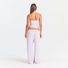 SOFT LOUNGE TANK SLEEP SET | IRIS MICA ON A MODEL BACK VIEW @ | FOCUS: 0.0, 1.0, 0.9
