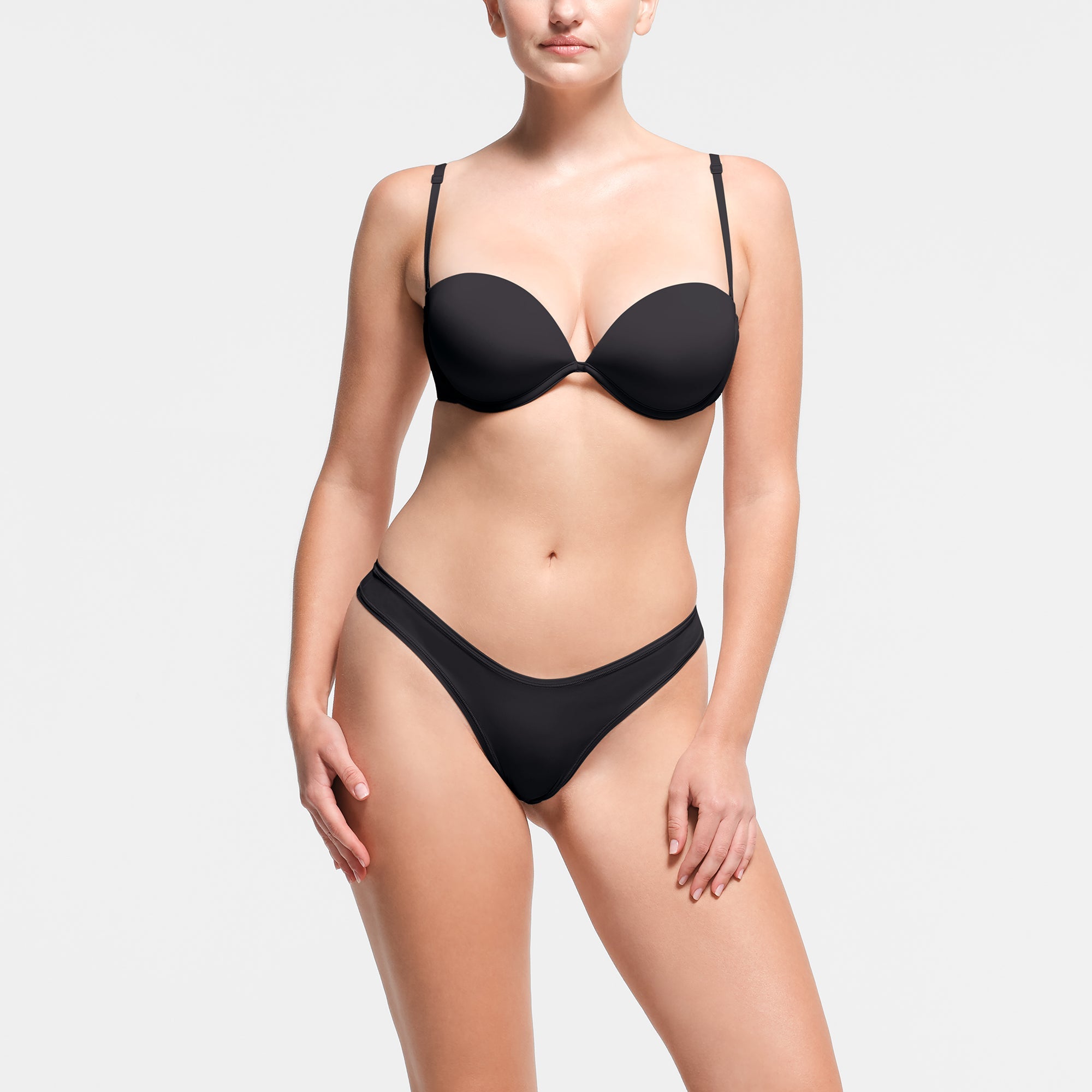 MULTI-WAY BRA | ONYX ON A MODEL FRONT VIEW