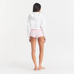 COTTON FLEECE CLASSIC HOODIE | SNOW IN MY BAG ON A MODEL FRONT VIEW @ | FOCUS: 0.0, 1.0, 0.9